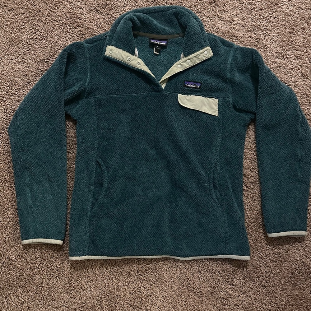 Patagonia Women's Re-Tool Snap-T Teal Fleece Pullover